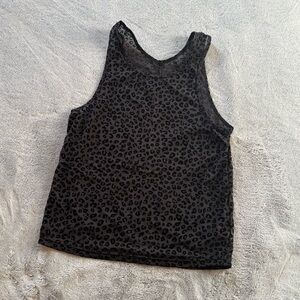 Zyia Black Leopard Print Tank Top Size Small